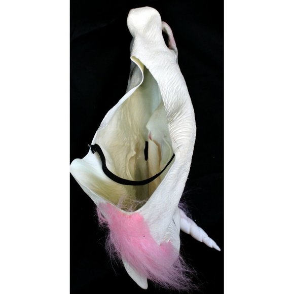White Unicorn Horse Full Face Mask Cosplay Rubber Creepy Halloween Costume Pink - Picture 10 of 11